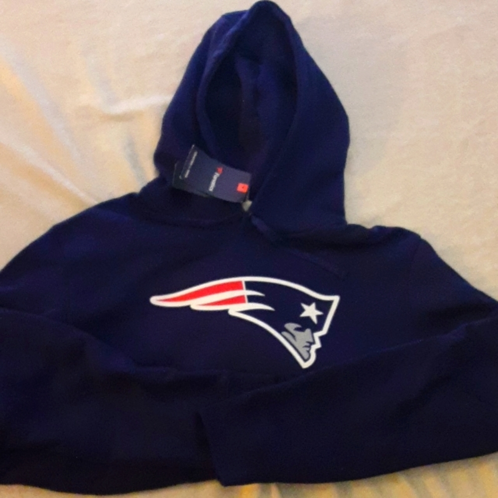 Fanatics Brand Mens 2XL New England Patriots Sweatshirt - Dark Blue Hooded